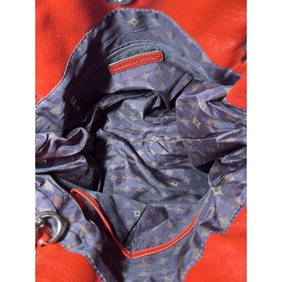 Marco Tozzi Red Faux Leather Bag w/Double Partial Silver Chain Straps - Picture 3 of 9